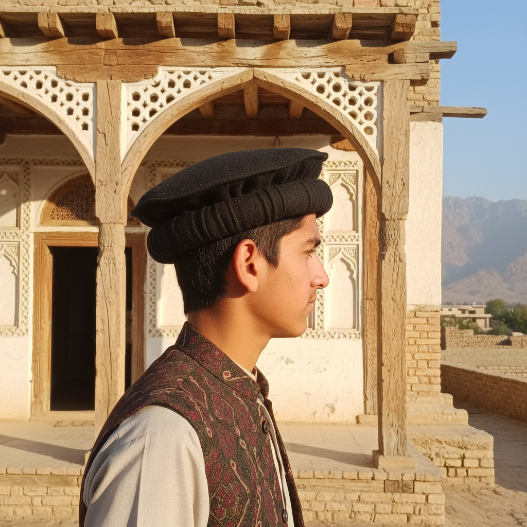 Side profile with Chitrali hat